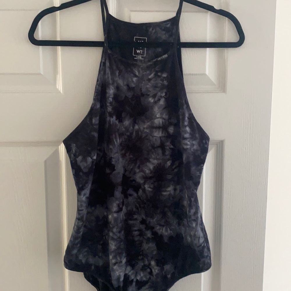 PacSun grey/black tie dye body suit